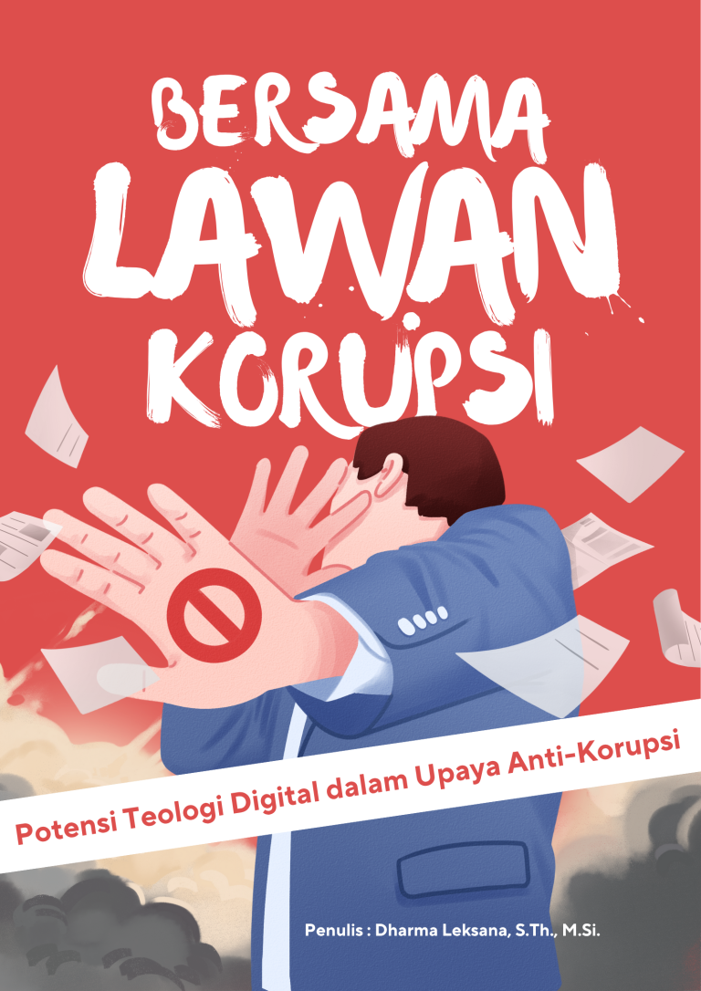 Poster Bersama Lawan Korupsi Ilustratif Merah dan Putih