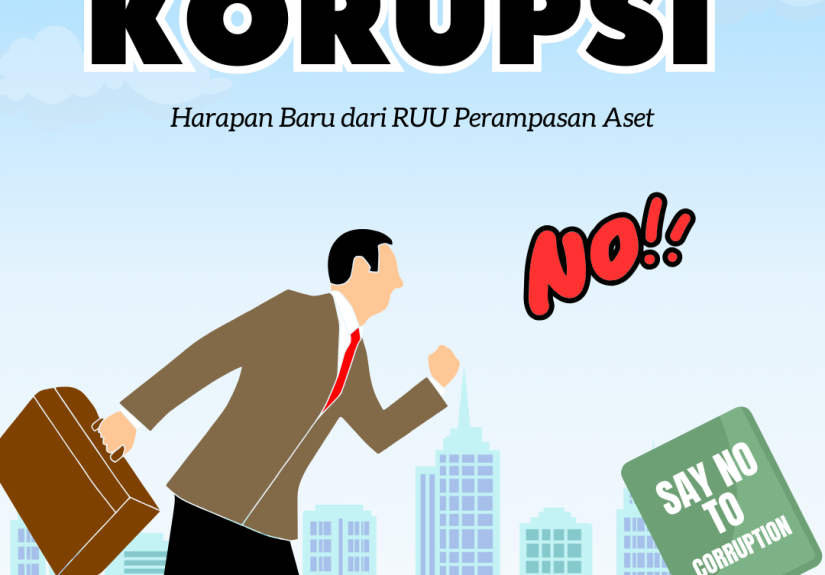Biru dan Hijau Ilustrasi Tolak Korupsi Kiriman Instagram